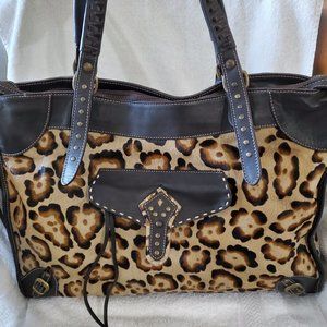 Cavalcanti Leather/Leopard Print Handbag